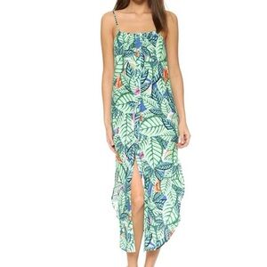 Mara Hoffman Tropical Leaf Print Linen Dress Size XS